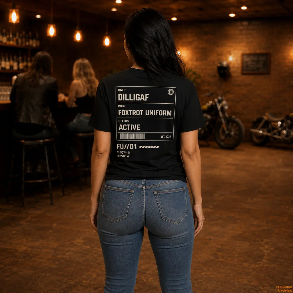 DILLI FU Tee – Señoras – – black_dilligaffu_heck_frau – El Capitano