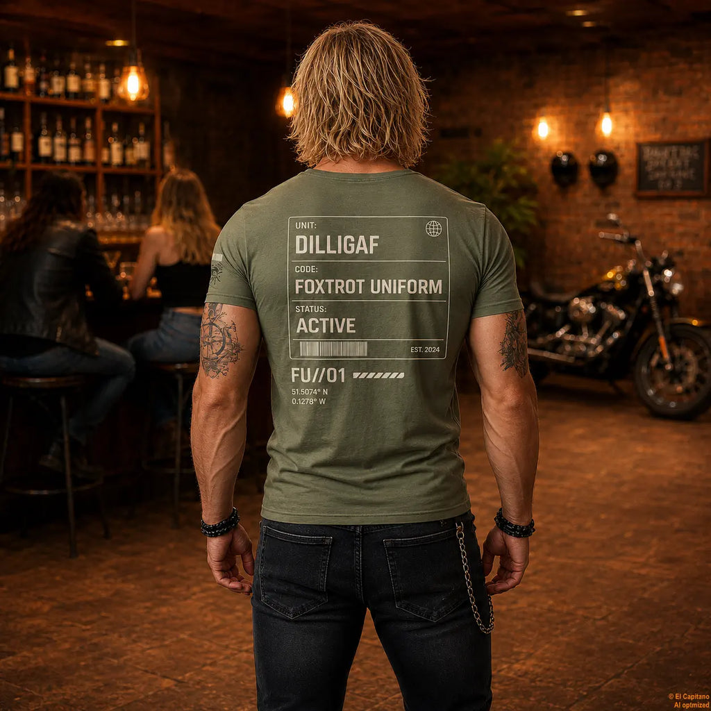 DILLI FU Tee - Caballeros – – military_green_dilligaffu_heck_mann – El Capitano