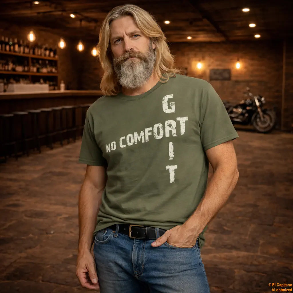 No Comfort Tee – Caballeros – Military Green – military_green_nocomfort_front_mann – El Capitano