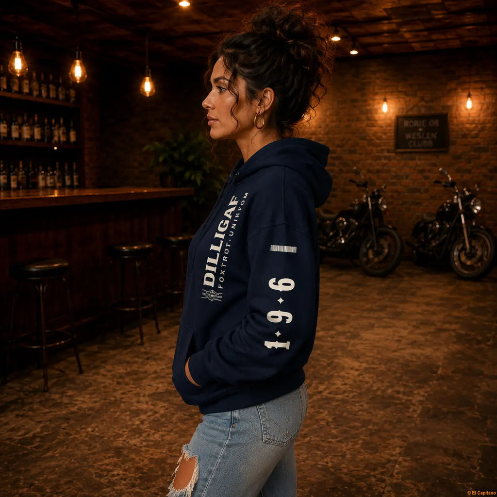 DILLIFU Hoodie - Señoras – – navy_dilligaffu_seite_frau – El Capitano
