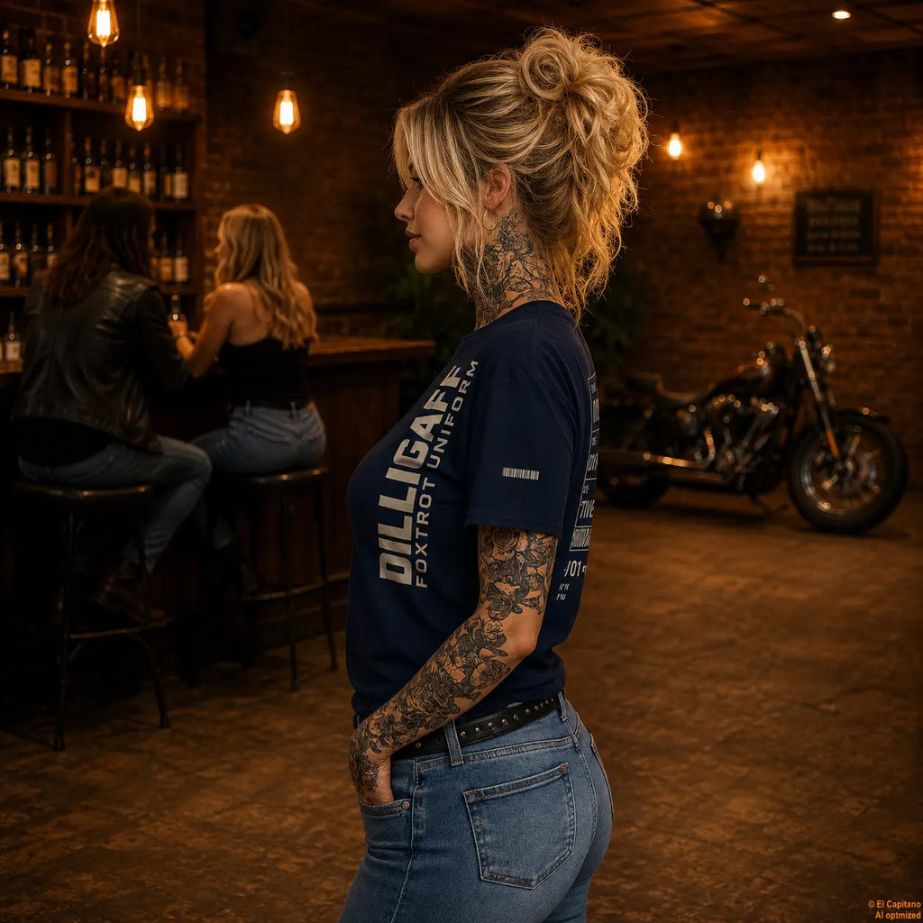 DILLI FU Tee – Señoras – – navy_dilligaffu_seite_frau_25bca095-1f17-47ce-8850-3960d93be7b2 – El Capitano