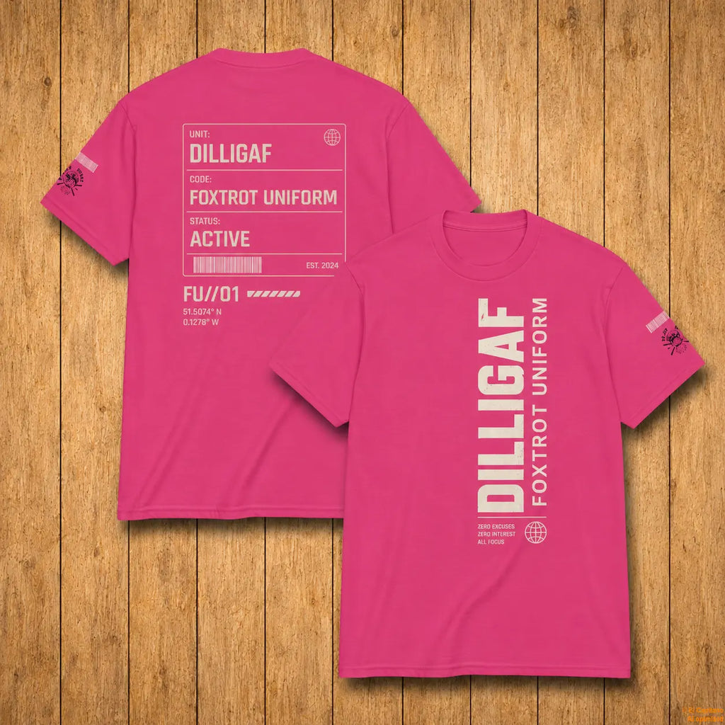 DILLI FU Tee – Señoras – – punch-pink_dilligaffu_holz – El Capitano