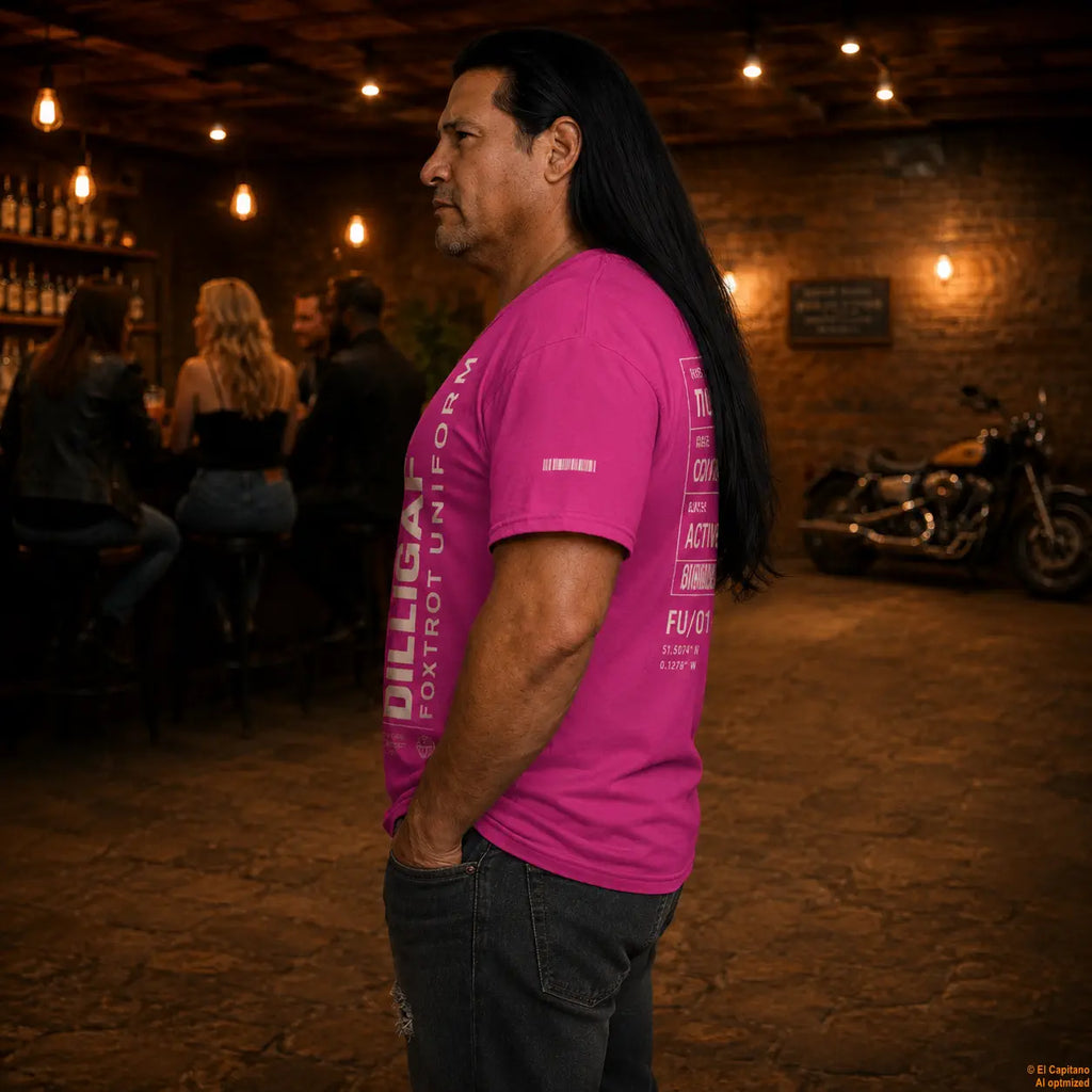 DILLI FU Tee - Caballeros – – punch_pink_dilligaffu_seite_mann – El Capitano