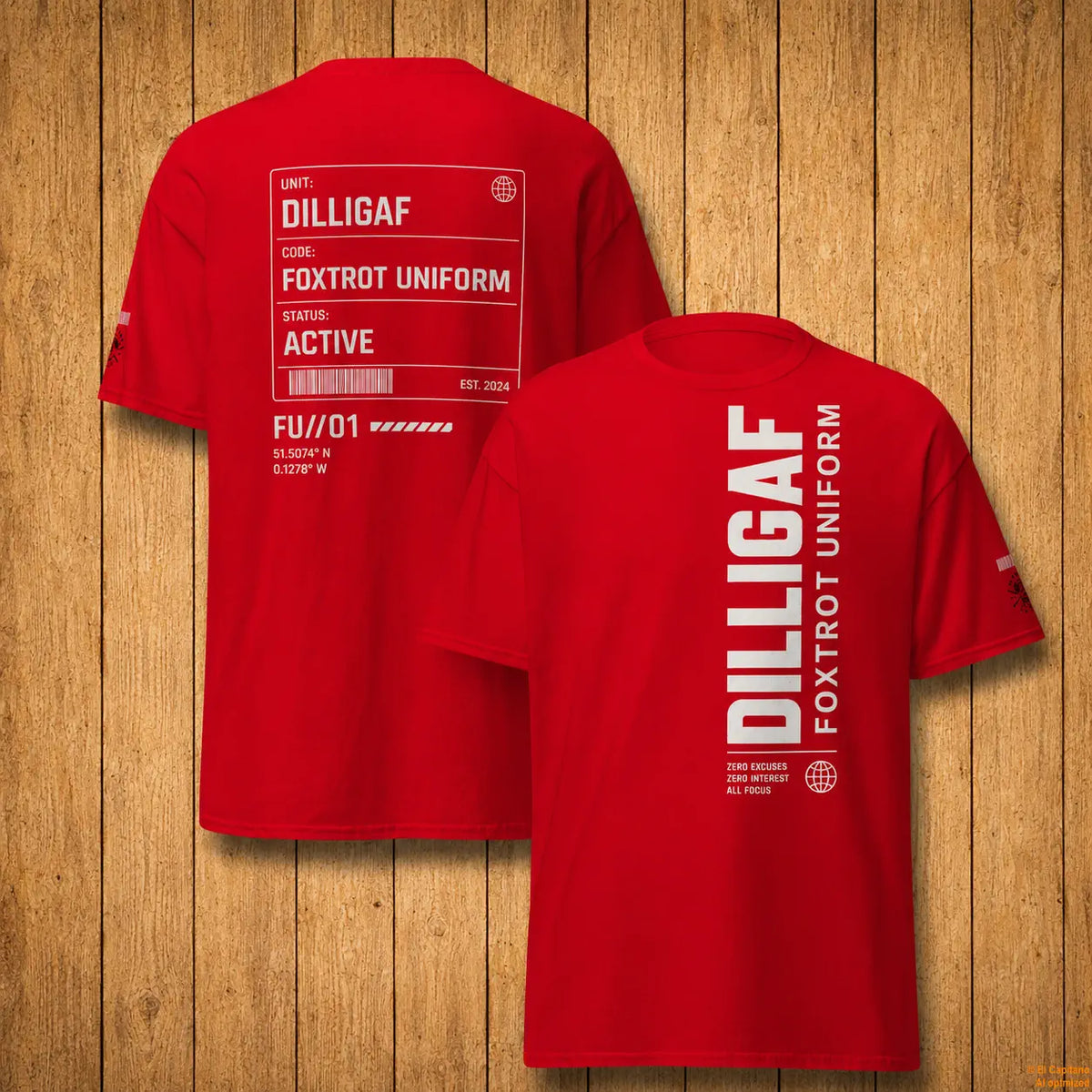 DILLI FU Tee - Caballeros – – red_dilligaffu_holz – El Capitano