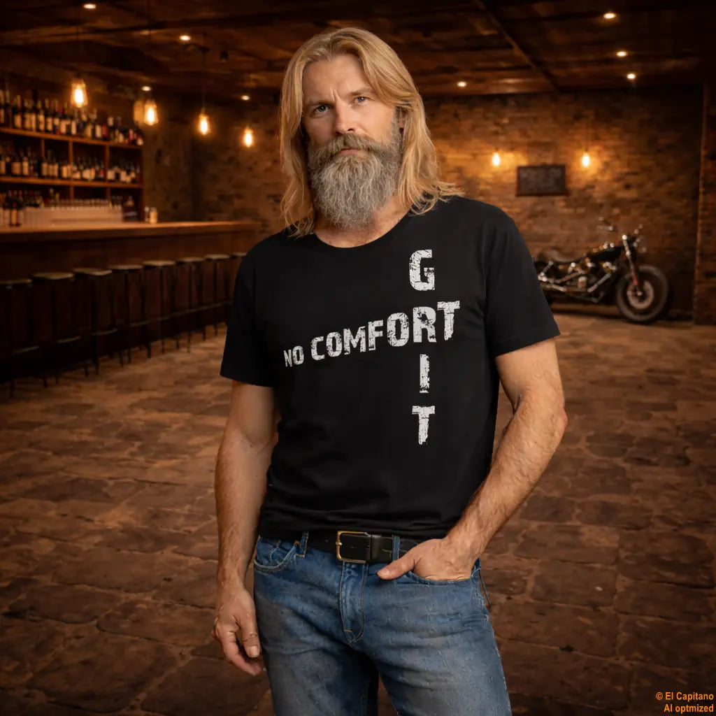 No Comfort Tee – Caballeros – Black – schwarz_nocomfort_front_mann – El Capitano