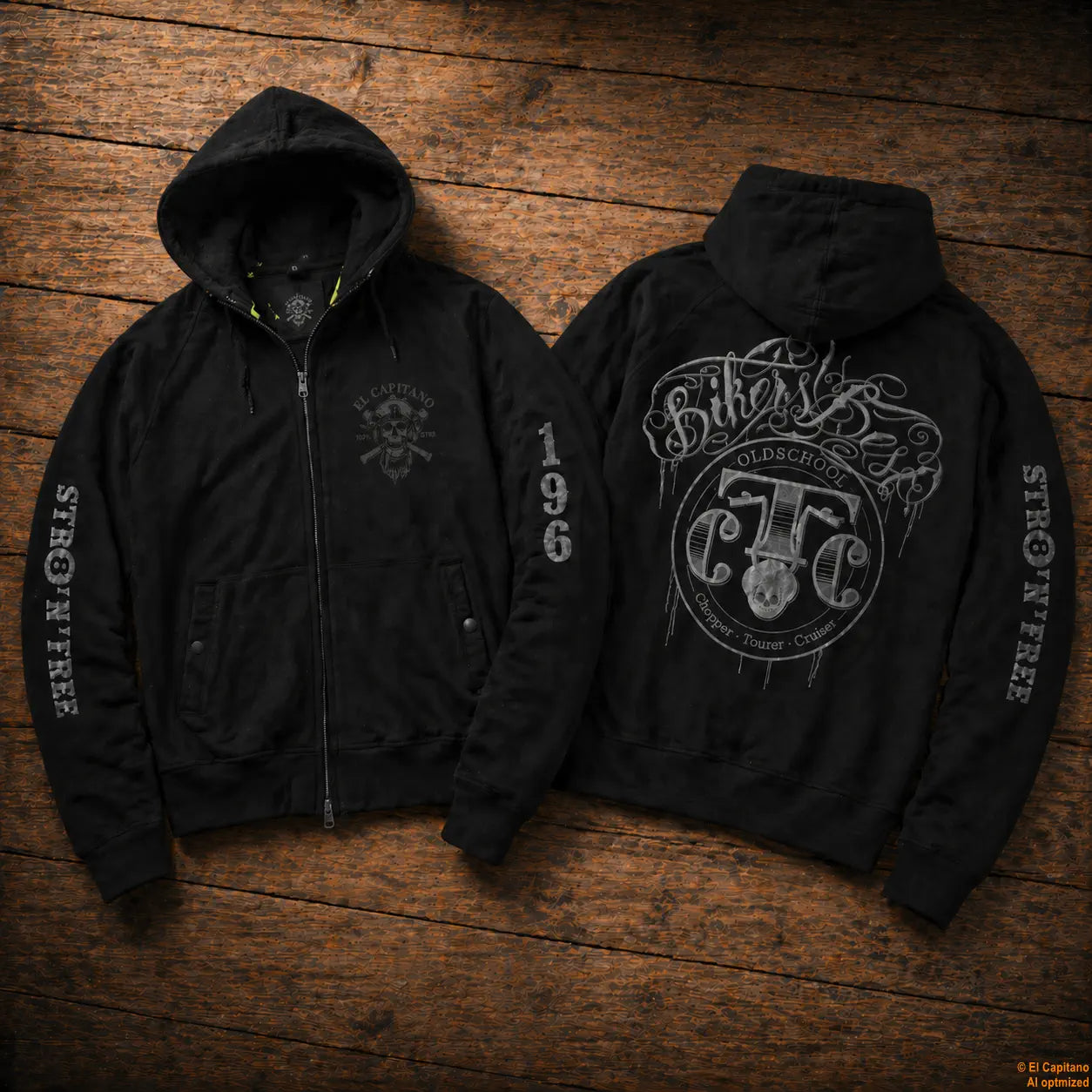 CTC Bikers Best Zip Hoodie – Señoras – – schwarzaufholzbikersbesth – El Capitano