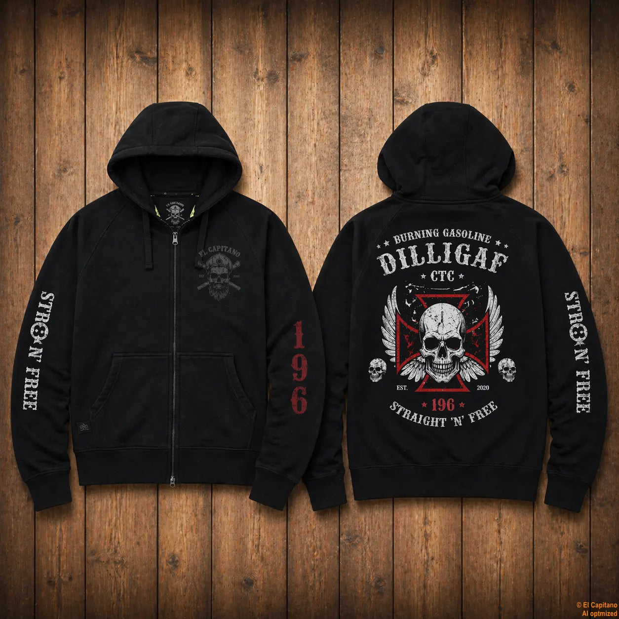 DILLIGAF Zip Hoodie – Caballeros – – schwarzaufholzh – El Capitano
