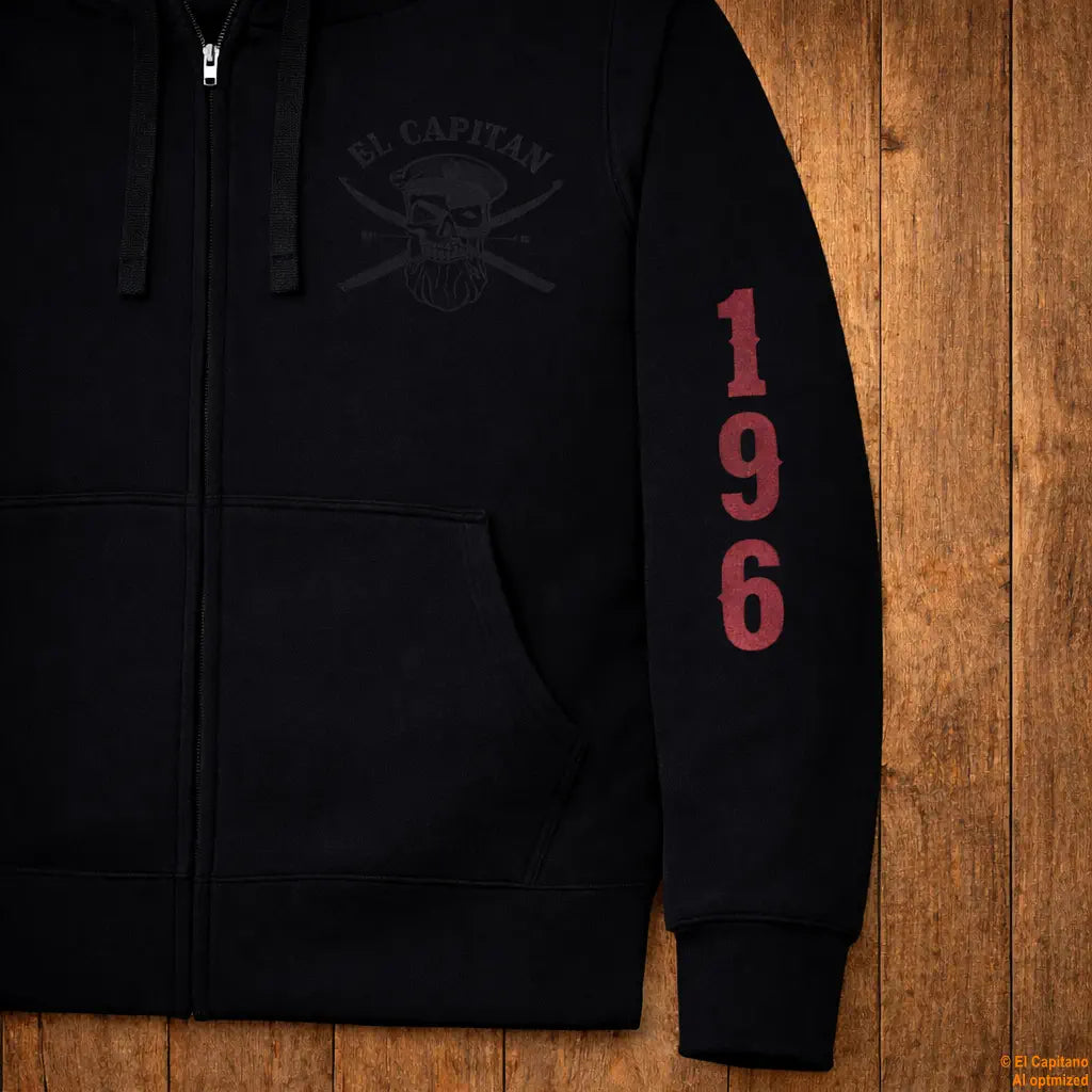 DILLIGAF Zip Hoodie – Caballeros – – schwarzaufolzdilligaf196rot_d3751371-6653-4fc8-8848-df2e8fc9f4ae – El Capitano
