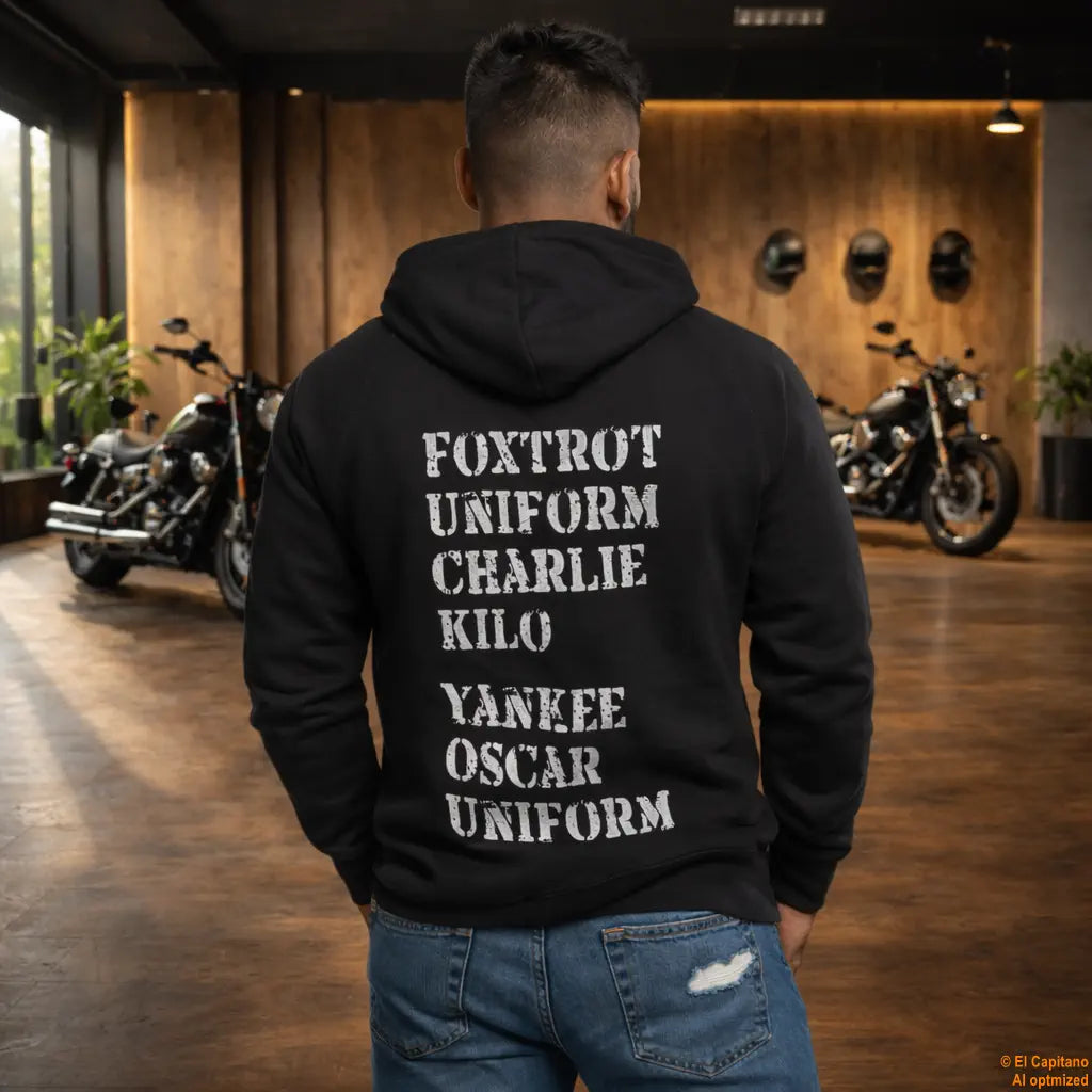 F.U.C.K. Y.O.U. Zip Hoodie – Caballeros – – schwarzbackhalbfuckyoumann – El Capitano
