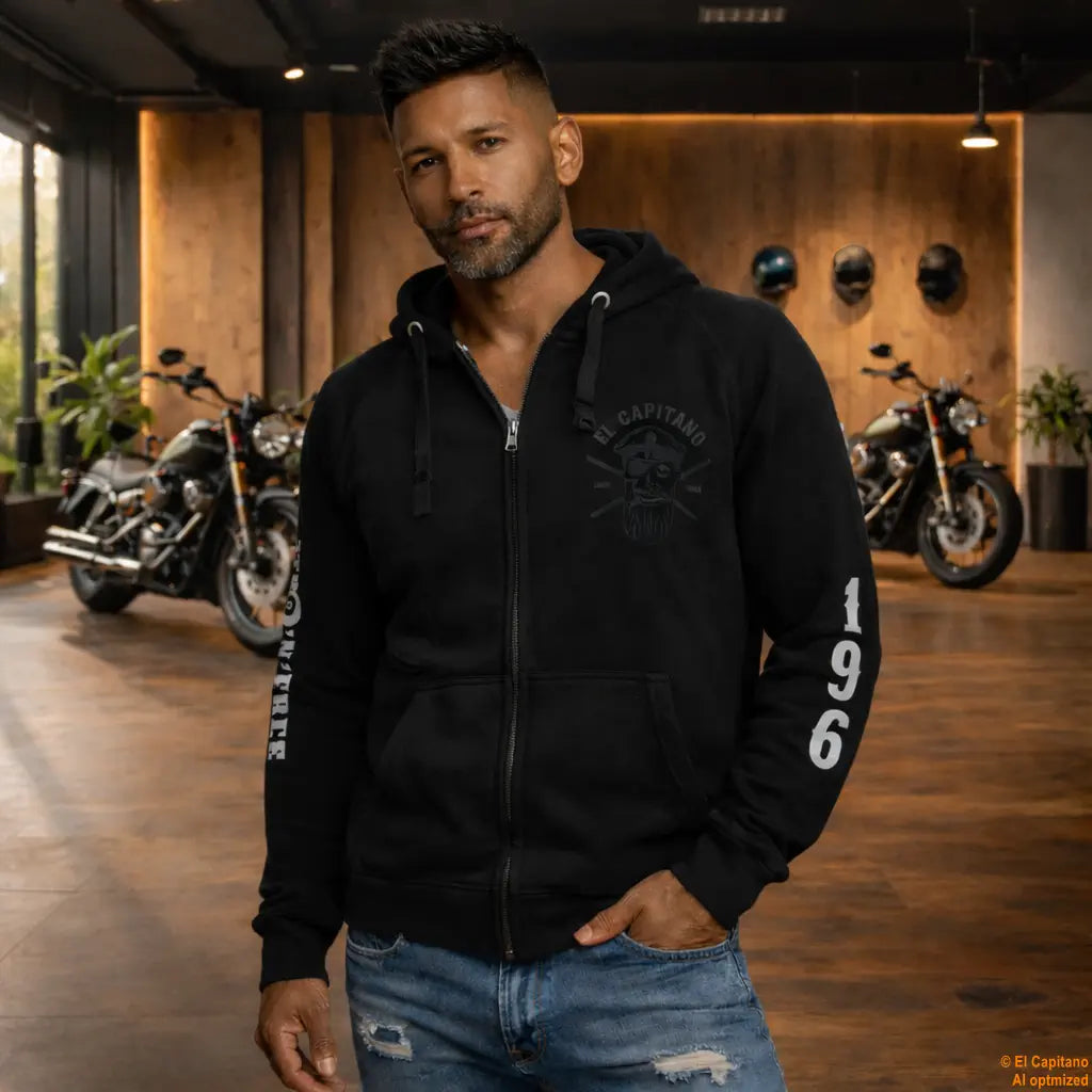 F.U.C.K. Y.O.U. Zip Hoodie – Caballeros – – schwarzfronthalbfuckyoumann – El Capitano