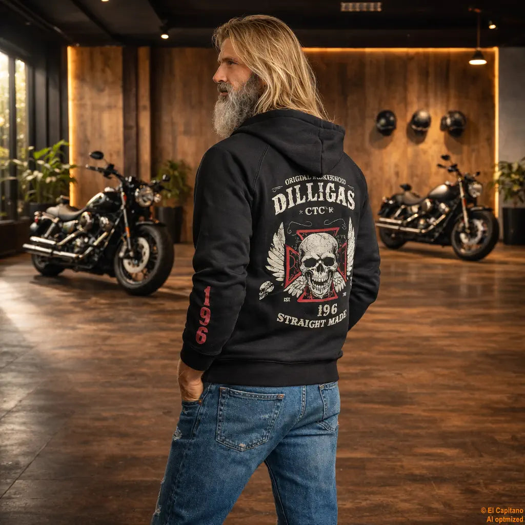 DILLIGAF Zip Hoodie – Caballeros – – schwarzlinkshalbDilligafmann – El Capitano