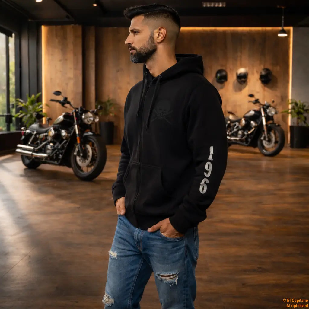 F.U.C.K. Y.O.U. Zip Hoodie – Caballeros – – schwarzlinkshalbfuckyoumann – El Capitano