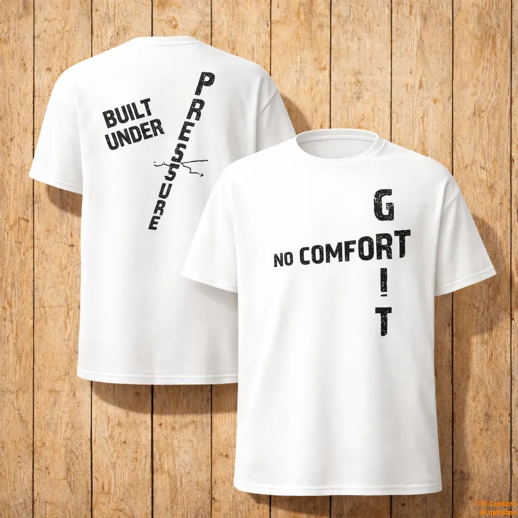 No Comfort Tee – Señoras – – weiss_nocomfort_front_back – El Capitano