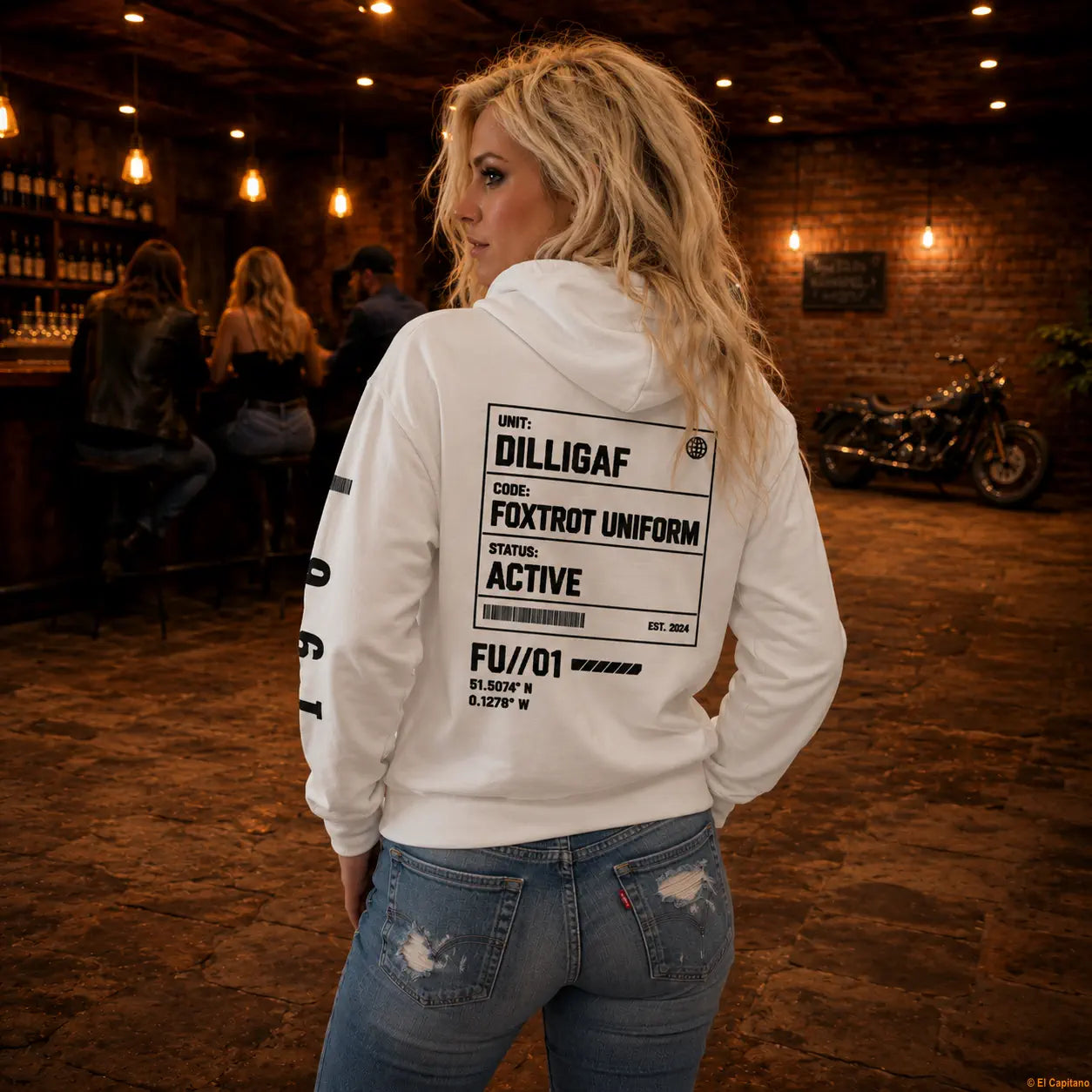 DILLIFU Hoodie - Señoras – – white_dilligaffu_heck_frau_d5c19cf9-eea1-45a6-8d1d-22d89c75ac55 – El Capitano